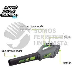 SB501 SOPLADOR INALÁMBRICO 480W, BRUSHLESS, 22000 RPM , 1 BATERÍA 20V NITRO