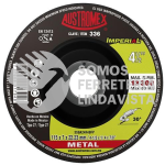 336 DISCO CON CENTRO DEPRIMIDO PARA DESBASTE DE METAL IMPERIAL TIPO 27 GRANO 24 (4-1/2"X1/4"X7/8") AUSTROMEX