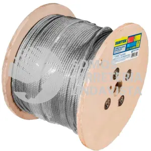 CA148 CABLE DE ACERO CON GRILLETE 7 X 7 HILOS, 1/4" X 300 M SURTEK