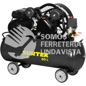 CMP560 COMPRESOR DE AIRE ELÉCTRICO CON TRANSMISIÓN DE BANDA 60L, 2HP, 120V SURTEK