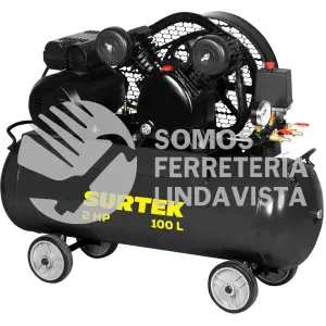 CMP6100 COMPRESOR DE AIRE ELÉCTRICO CON TRANSMISIÓN DE BANDA 100L, 2HP, 120V SURTEK