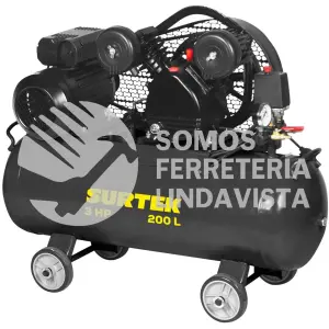 CMP6200 COMPRESOR DE AIRE ELÉCTRICO CON TRANSMISIÓN DE BANDA 200L, 3HP, 120V SURTEK