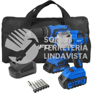 JHIF2 JUEGO DE ROTOMARTILLO Y PISTOLA DE IMPACTO A BATERÍA LI-ION 20 V, 2 PIEZAS EN MOCHILA FOY