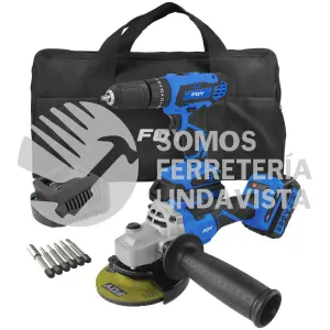 JHIF3 JUEGO DE ROTOMARTILLO Y ESMERILADORA A BATERÍA LI-ION 20 V, 2 PIEZAS EN MOCHILA FOY