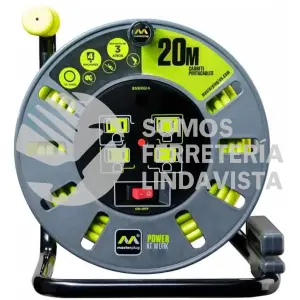 OMM201114G4SL EXTENSION DE CARRETE CON MULTICONTACTO 20 MTS 14AWG LUCECO