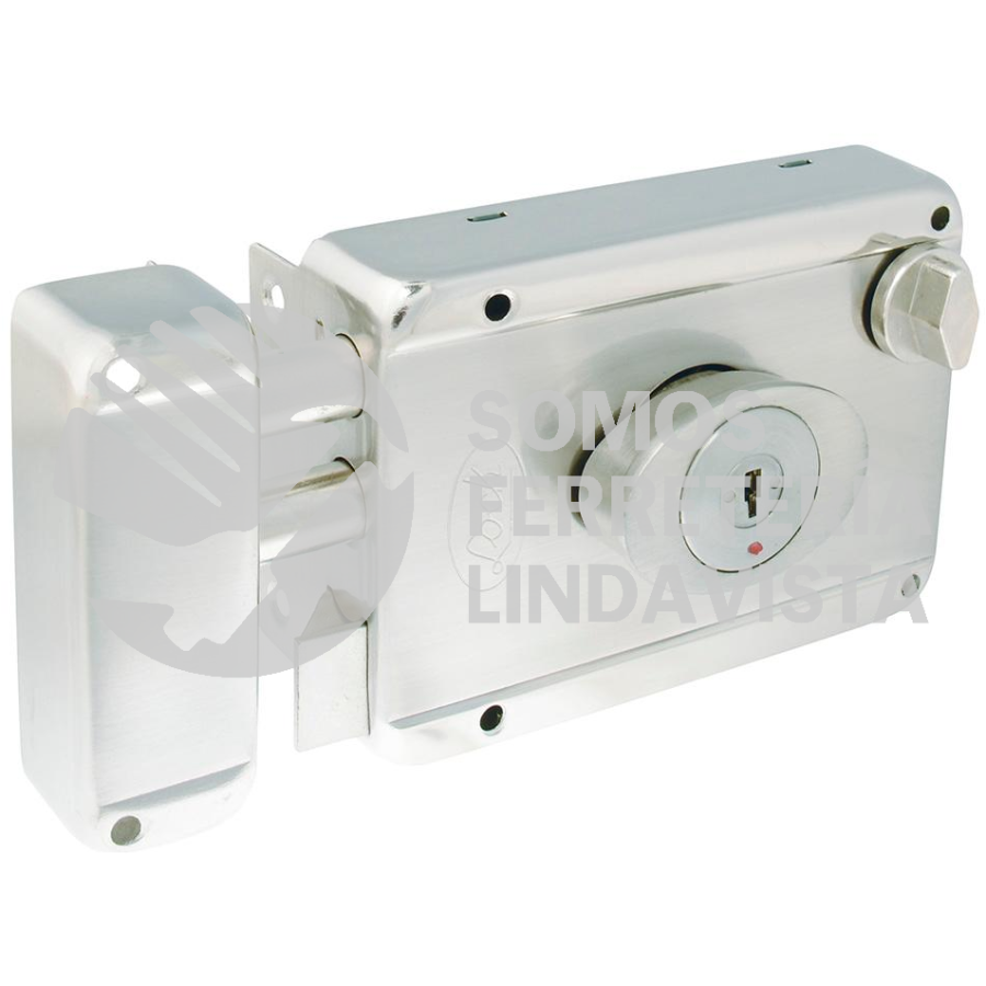 L7725ADBIN CERRADURA DE SOBREPONER FUNCION 2 BULONES, ACERO INOXIDABLE, LLAVE DE PUNTOS, EN CAJA LOCK