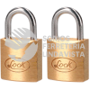 L20S20EB JUEGO DE 2 CANDADOS DE LATON CORTOS 20 MM, LLAVE ESTANDAR LOCK