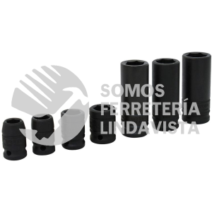 7400CA JUEGO DE DADOS DE IMPACTO COMBINADOS EN PULGADAS CUADRO DE 1/2", 6 PUNTAS, 7 PIEZAS URREA