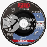 2004 DISCO CON CENTRO DEPRIMIDO PARA DESBASTE DE METAL EASY-CUT TIPO 27 GRANO 24 (4-1/2"X1/4"X7/8") AUSTROMEX