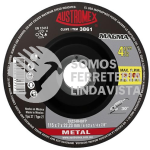 3861 DISCO CON CENTRO DEPRIMIDO PARA DESBASTE DE METAL MAGMA TIPO 27 GRANO 24 (4-1/2"X1/4"X7/8") AUSTROMEX