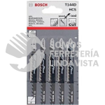 T144D SEGUETA CALADORA RAPIDA PARA MADERA 5-50MM 5-6DPP PAQUETE CON 5 PIEZA (2608667301-720) BOSCH