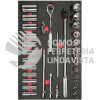 CH310 JUEGO DE DADOS CORTOS Y LARGOS Y ACCESORIOS CUADRO DE 1/2" EN PULGADAS, 32 PIEZAS URREA