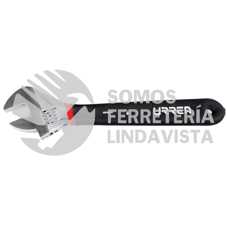 708G LLAVE AJUSTABLE CROMADA CON MANGO RUBBER GRIP 8" URREA