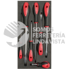 CH117 JUEGO DE DESTORNILLADORES MANGO BIMATERIAL PUNTA PLANA BANDEJA EVA, 7 PIEZAS URREA