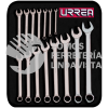 1200FMA JUEGO DE 15 LLAVES COMBINADAS SATINADAS METRICAS, 12 PUNTAS URREA
