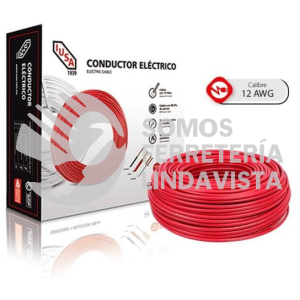IUCTHWCLCJR12 CABLE THW COLORES 12 (IUSA) ROJO CAJA I U S A