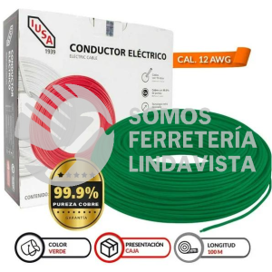 IUCTHWCLCJV12 CABLE THW COLORES 12 (IUSA) VERDE CAJA I U S A