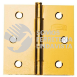 130ECTPL BISAGRA RECTANGULAR 76X53MM 3" X 2-1/16" LATON CON TORNILLO PHILLIPS