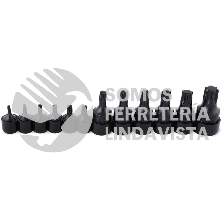 475254W JUEGO DE DADOS CON PUNTA TORX CUADRO DE 1/4", 3/8" Y 1/2", 12 PIEZAS URREA