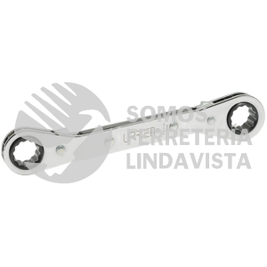 1186 LLAVE DE ESTRIAS PULIDO ESPEJO ACODADA DE MATRACA EN PULGADAS, 12 PUNTAS, 5/8" X 3/4" URREA