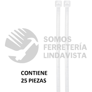 44310 CIN-5040 BOLSA CON 25 CINCHOS PLASTICOS 50 LB 400X4.5 MM NATURALES VOLTECK
