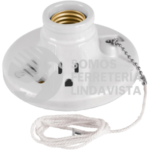 46526 POPO-20 PORTALAMPARA DE PORCELANA CON LADRON Y CADENA VOLTECK