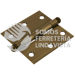 43246 BC-302R BISAGRA CUADRADA 3" ACERO LATONADO ANTIGUO REDONDA HERMEX