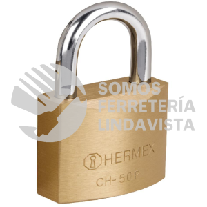 23521 CHB-50P CANDADO DE HIERRO COLOR LATON 50 MM CORTO BLISTER HERMEX
