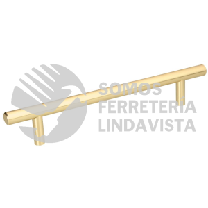 43872 JAL-0323 JALADERA DE 160MM ESTILO "CILINDRO" ACABADO LATON BRILLANTE HERMEX