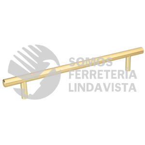 43873 JAL-0324 JALADERA DE 192MM ESTILO "CILINDRO" ACABADO LATON BRILLANTE HERMEX