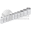 47106 JUEGO DE DADOS CUADRO DE 1/4", 6 PUNTAS, EN PULGADAS, EN RIEL, 10 PIEZAS URREA