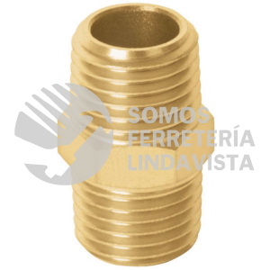 19024 NIPLE NIPLE DE LATON TIPO FF CUERDA 1/4 NPT TRUPER