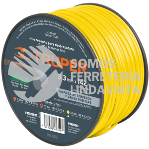 17645 HTR3-130 CARRETE DE HILO PARA DESBROZADORA 3.3 MM X 142 M TRUPER