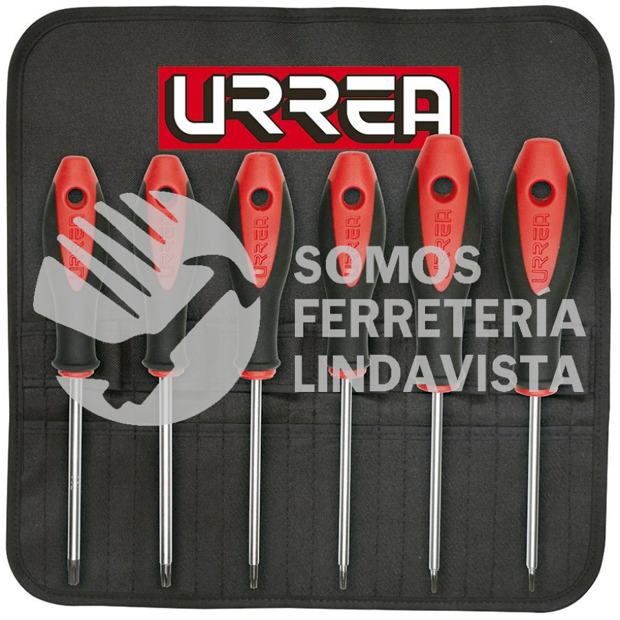 83W JUEGO DE DESTORNILLADORES CON MANGO BIMATERIAL PUNTA TORX, 6 PIEZAS URREA
