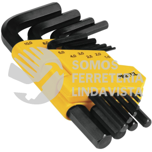 21855 ALL-10M-P JUEGO 10 LLAVES ALLEN MM PUNTA HEX CON ORGANIZADOR PRETUL