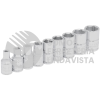 47207 JUEGO DE DADOS CUADRO DE 1/4", 6 PUNTAS, METRICOS EN RIEL, 9 PIEZAS URREA
