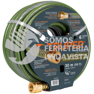 19744 MAN-30X5/8XX MANGUERA 5/8" ANTI-TORCEDURAS 6 CAPAS 30M CONEXIONES D/METAL TRUPER