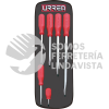 9800AR JUEGO DE 6 DESTORNILLADORES CON MANGO ROJO, COMBINADOS URREA