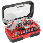 61932 JUEGO COMBINADO DE PUNTAS HEXAGONO DE 1/4" CON ACCESORIOS DE PODER, 32 PIEZAS URREA