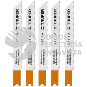 18138 SU-118-A BLISTER CON 5 SEGUETAS 24 DPP ZANCO "U" CORTE RECTO METAL TRUPER