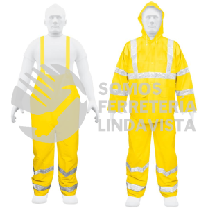 18417 TRA-REF-L CONJUNTO IMPERMEABLE DOBLE CAPA AMARILLO CON REFLEJANTE G TRUPER