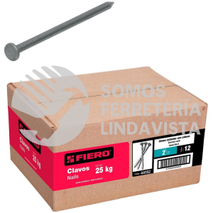44152 CLE-2 KILO DE CLAVO ESTANDAR 2" CON CABEZA EN CAJA DE 25 KG FIERO