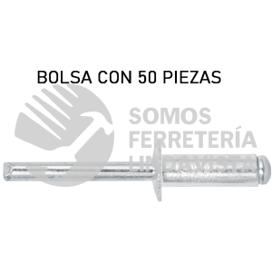 44534 R-88B BOLSA CON 50 REMACHES DE 1/4" X 1/2" DE ALUMINIO ALA 1/2" FIERO