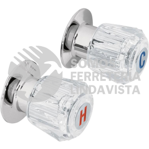 49242 MR-200 JUEGO DE 2 MANERALES ACRILICO TRANS. PARA REGADERA BASIC FOSET