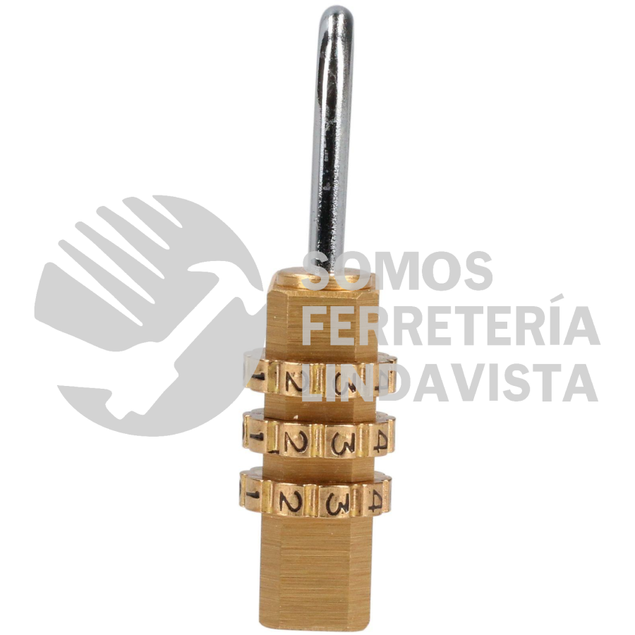 10CA CANDADO DE COMBINACION PROGRAMABLE PARA MALETA, LATON, 20 MM LOCK