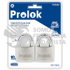 P22S382 JUEGO DE 2 CANDADOS DE ACERO, HORQUILLA CORTA LLAVE ESTANDAR 38 MM PROLOK