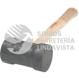 1368 MAZO CON CABEZA DE HULE NEGRO CON MANGO DE MADERA DE ENCINO DE 16", 22 OZ URREA