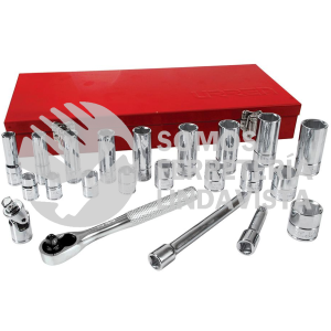 52134 JUEGO DE DADOS Y ACCESORIOS CUADRO DE 3/8" EN PULGADAS, 23 PIEZAS URREA