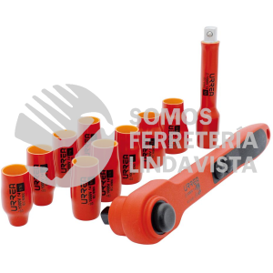 5400MV JUEGO DE DADOS Y ACCESORIOS CUADRO DE 1/2" METRICOS PARA 1000 V, 11 PIEZAS URREA