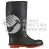 PREMIUMPRORUBBER6 BOTA INDUSTRIAL DE HULE NEGRA CON CASQUILLO NO 26 SUELA ROJA ANTIDERRAPANTE DUNLOP